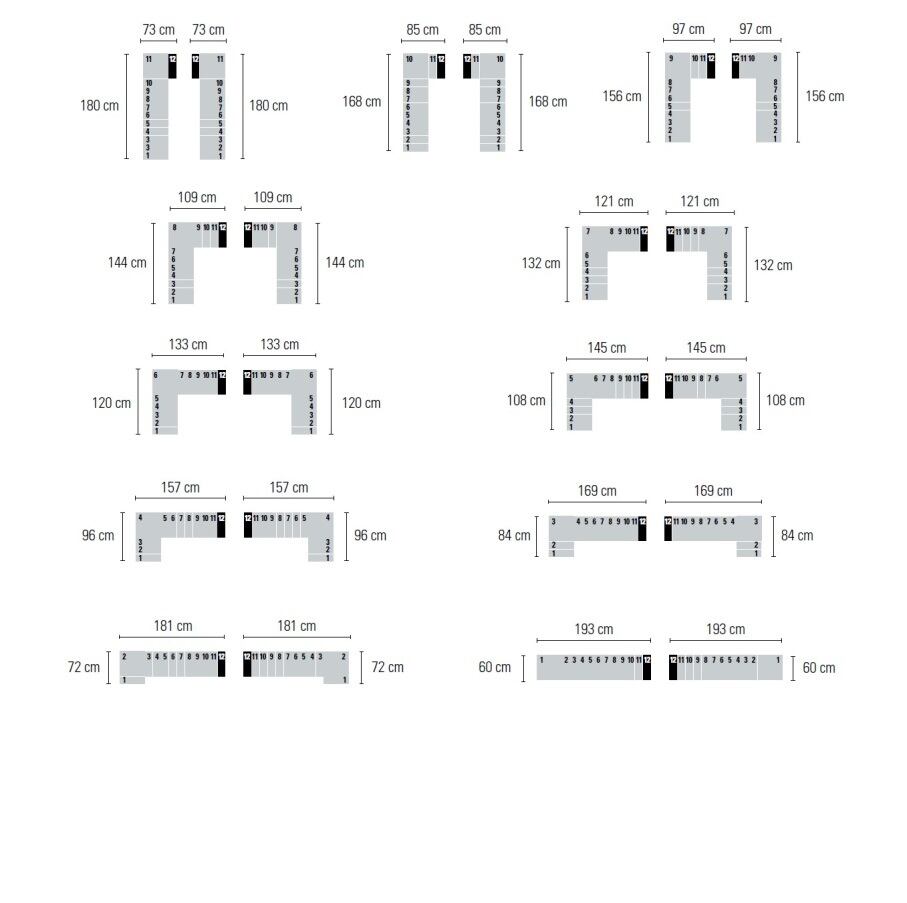 12段（黒い部分が最上段のステップです）