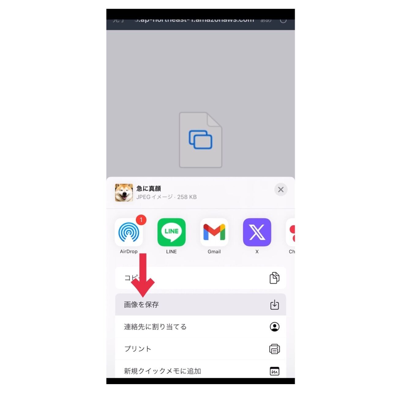 ⑥「画像を保存」と書かれたボタンを押す ⑦完了！画像フォルダに画像が保存されています。