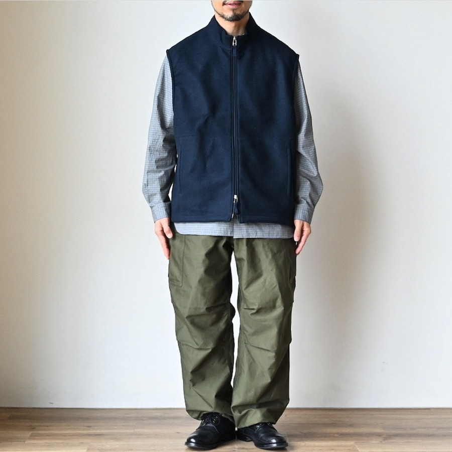 STILL BY HAND】W/N STAND COLLAR ZIP VEST スティルバイハンド ウール 