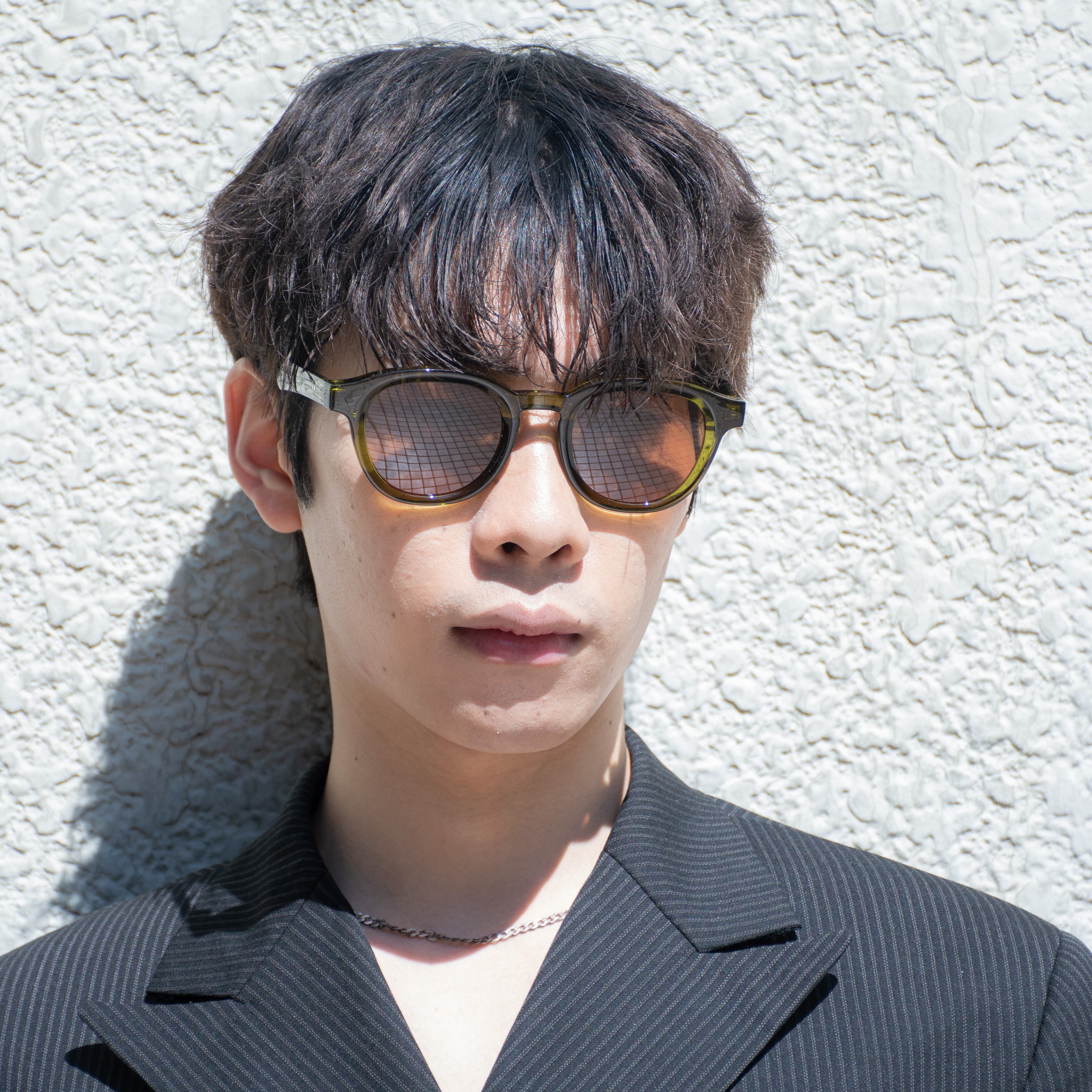 クリアグリーン×ブラウンレンズ