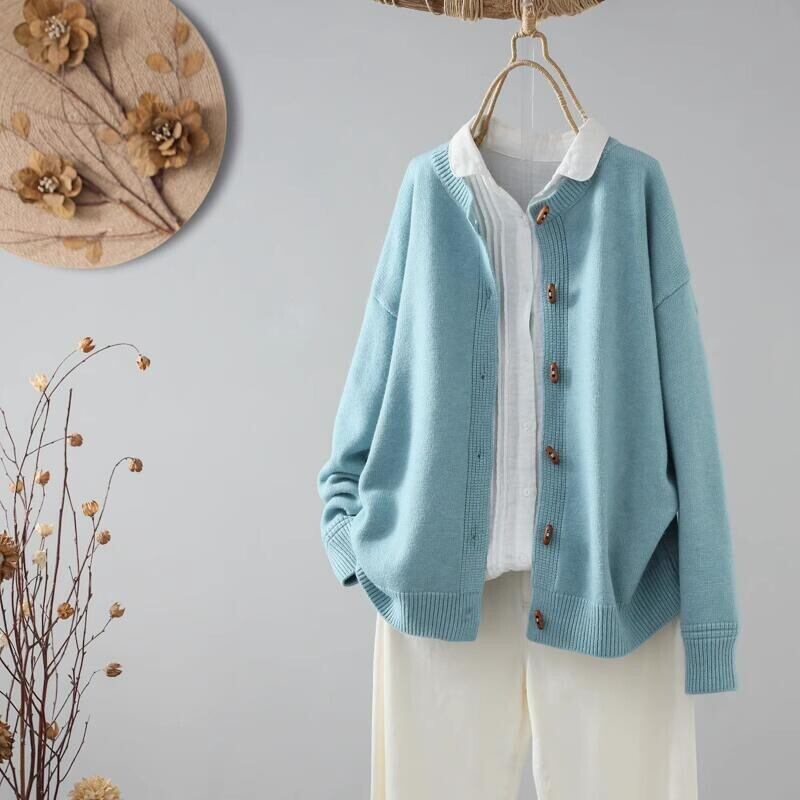 鹿の子編みVネックカーデ（4色）10483 | さらり＊ふわり