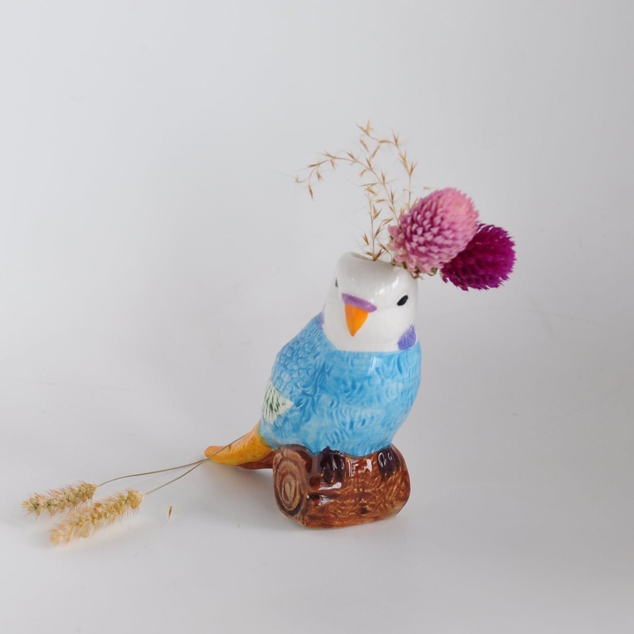 アニマルベースParakeet（インコ）ミニ花瓶・フラワーベース | あひる