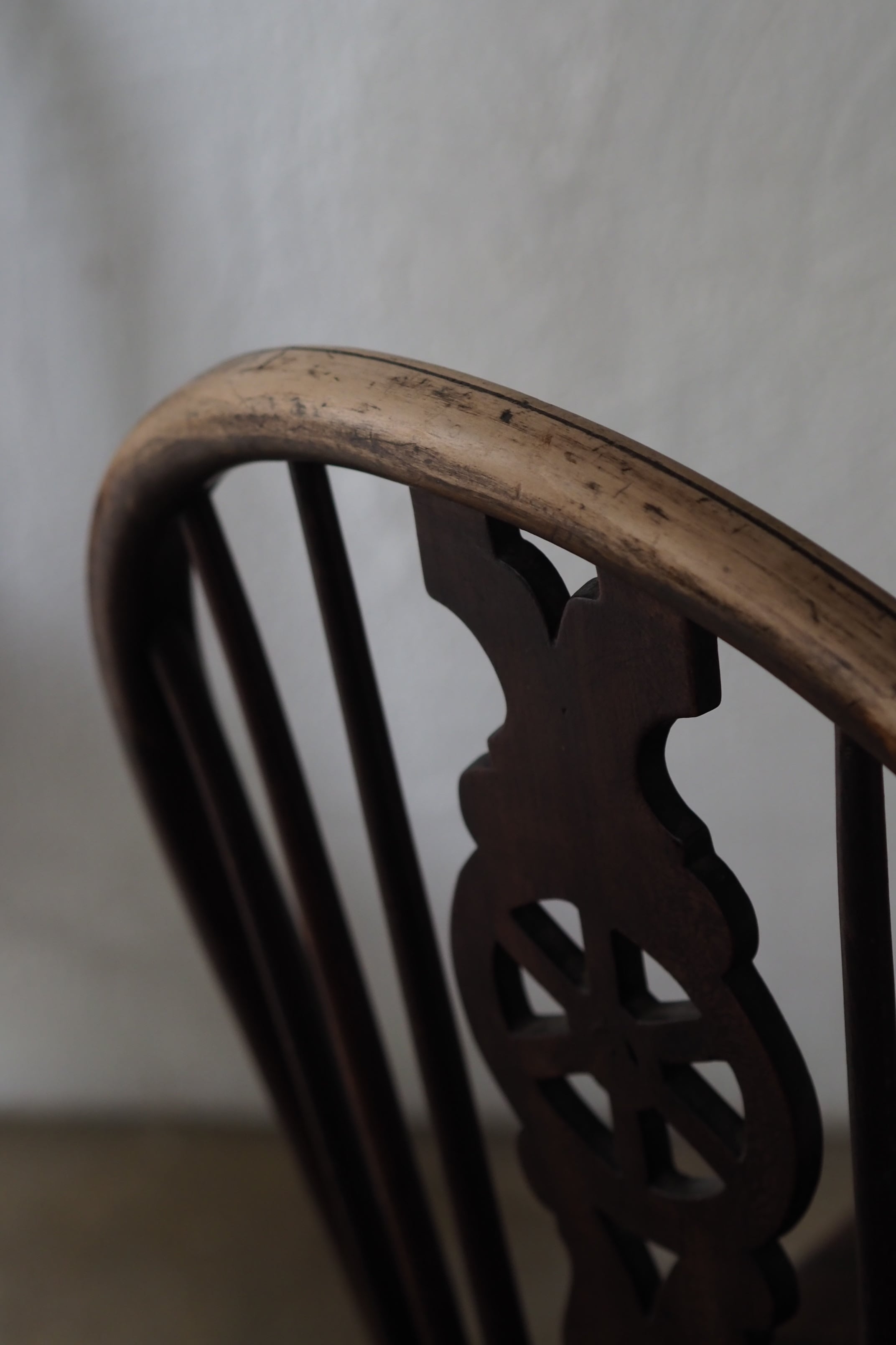 アンティーク ホイールバックチェア-antique wood chair