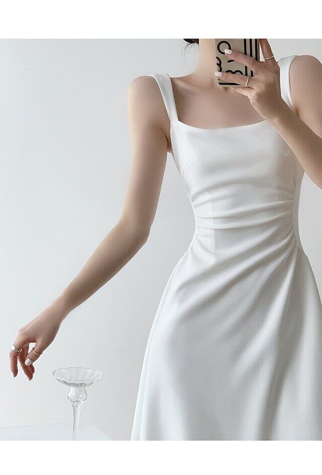 3.ウエストタックノースリーブワンピース