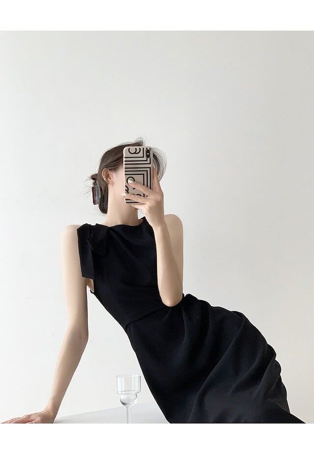 1.ショルダーリボンドレス