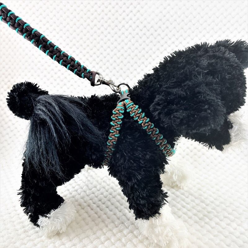 公式]パラコード#10パラコード編み ハーネス＆リードセットNo205 | 犬