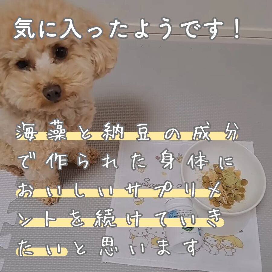 海藻と納豆の成分で作られた身体においしいサプリメントを続けていきたいと思います