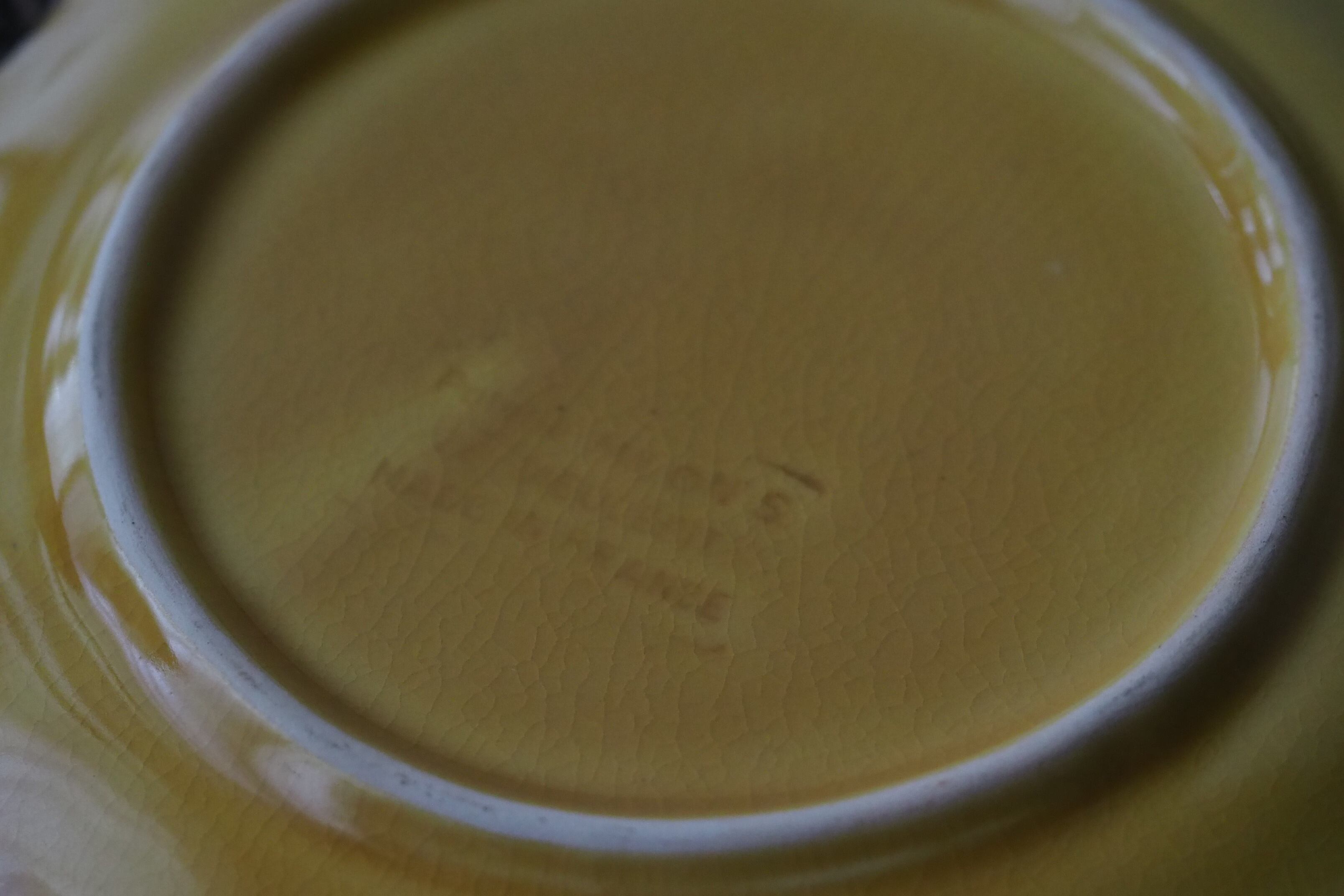 黄土色のデザート皿-vintage pottery plate | アンティーク
