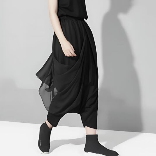 Irregular splicing mesh pants C0049