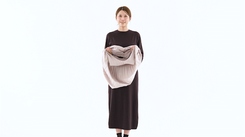 さっと 綺麗に着用。伸縮性・身幅T-Prati 1、2、3、5共通。モデル着用T-Prati 1