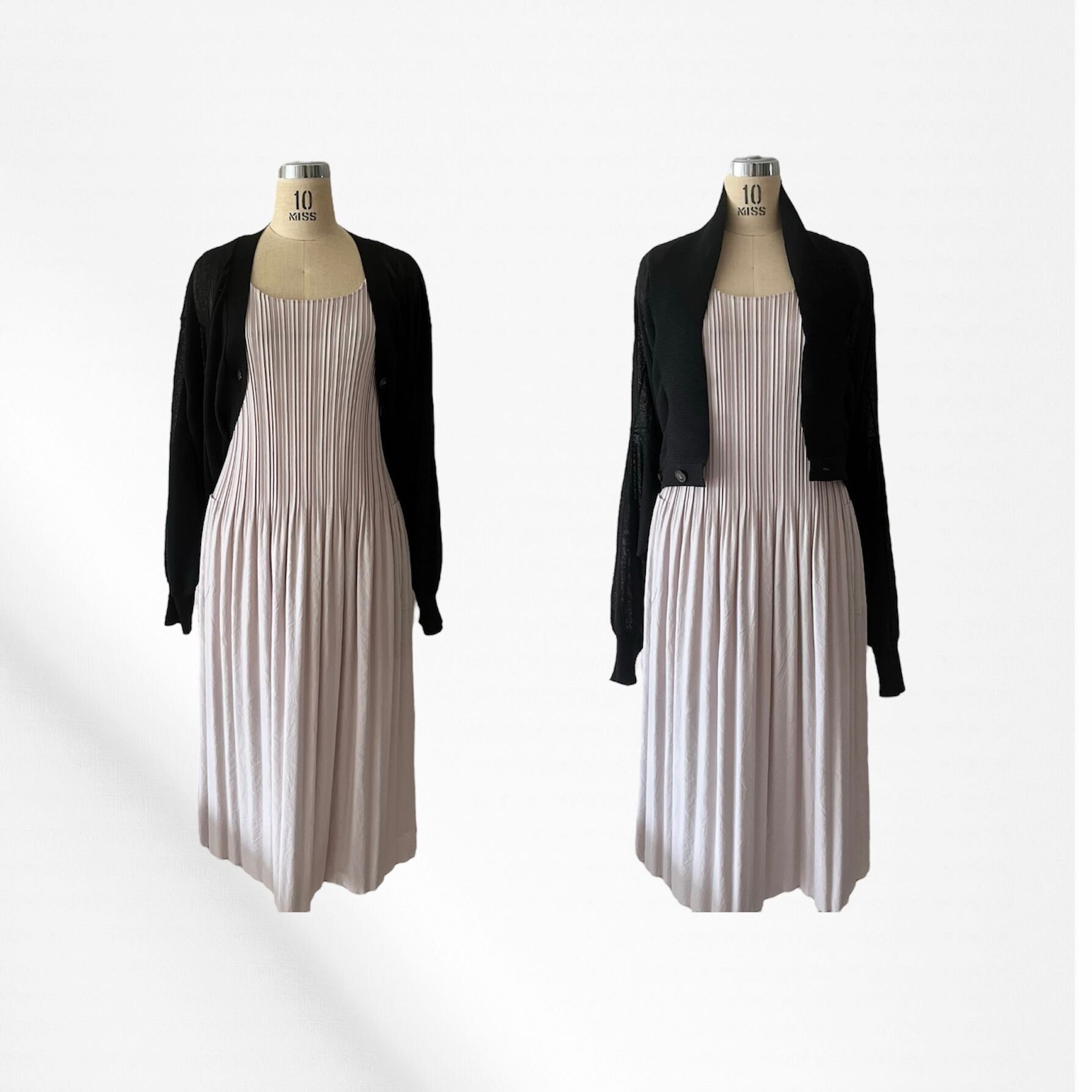 カーディガンを羽織って…