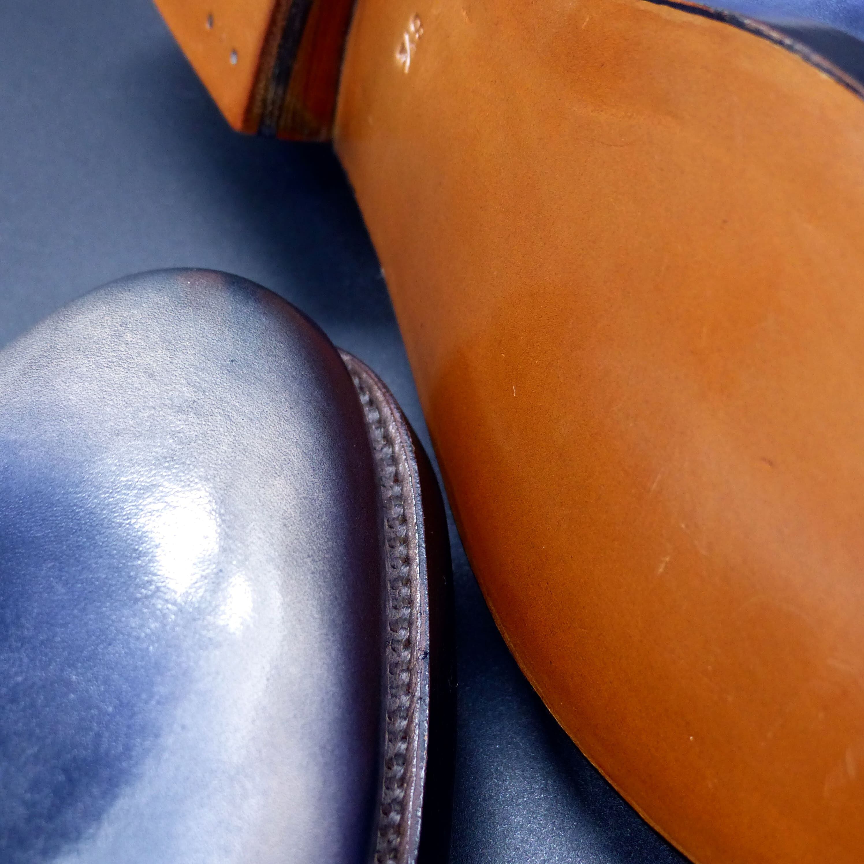 美しい伏せ縫いと細かなピッチの出し縫い