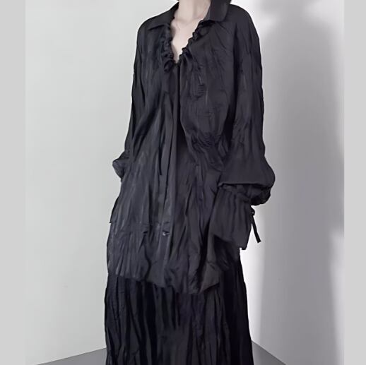 Drawstring classic blouse C0291