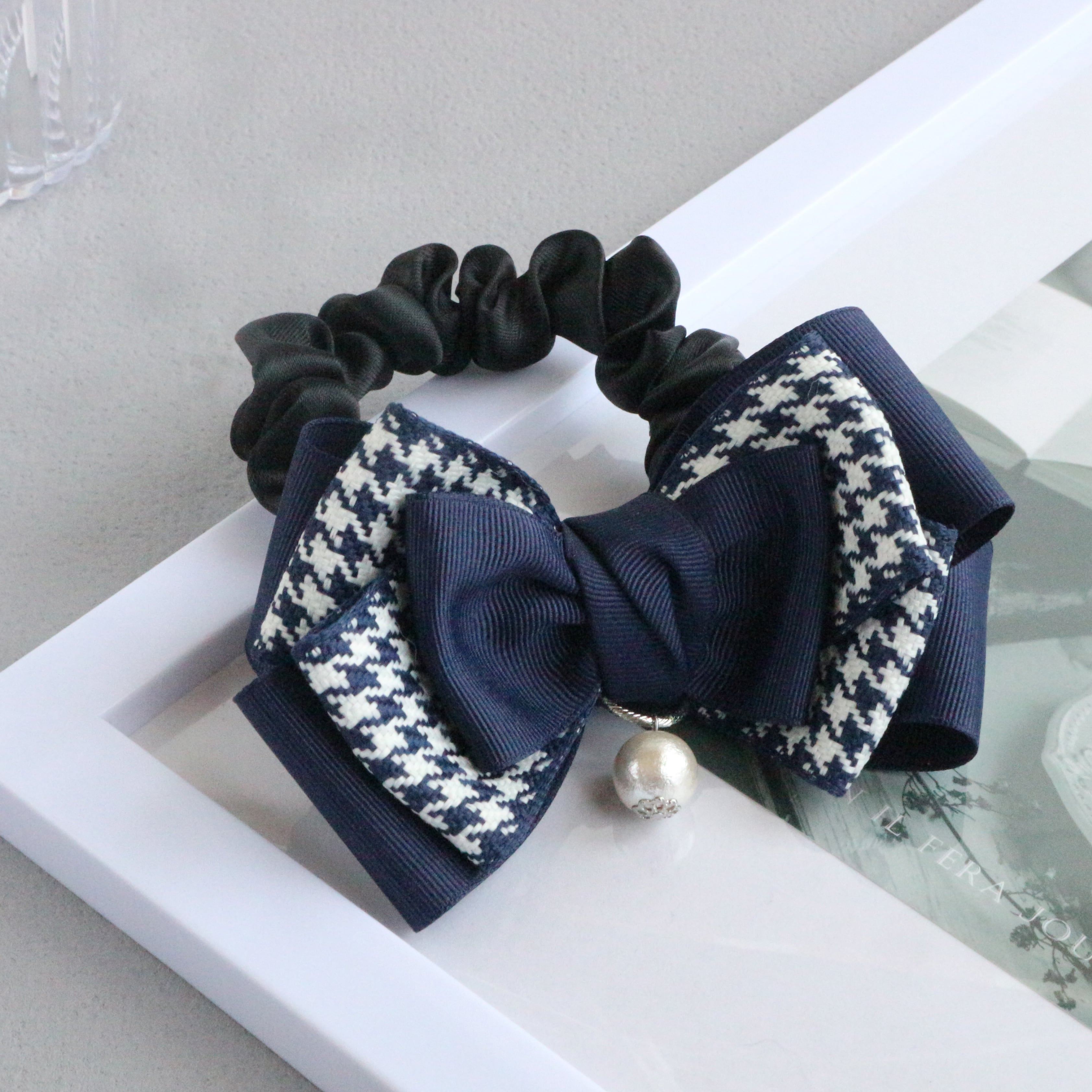 【選べる42色】ふんわりリボン♡お揃いセット 華徒然×吉木千沙都 黒/白 牡丹柄/桜柄 かっこいい 大人っぽい 柄多め