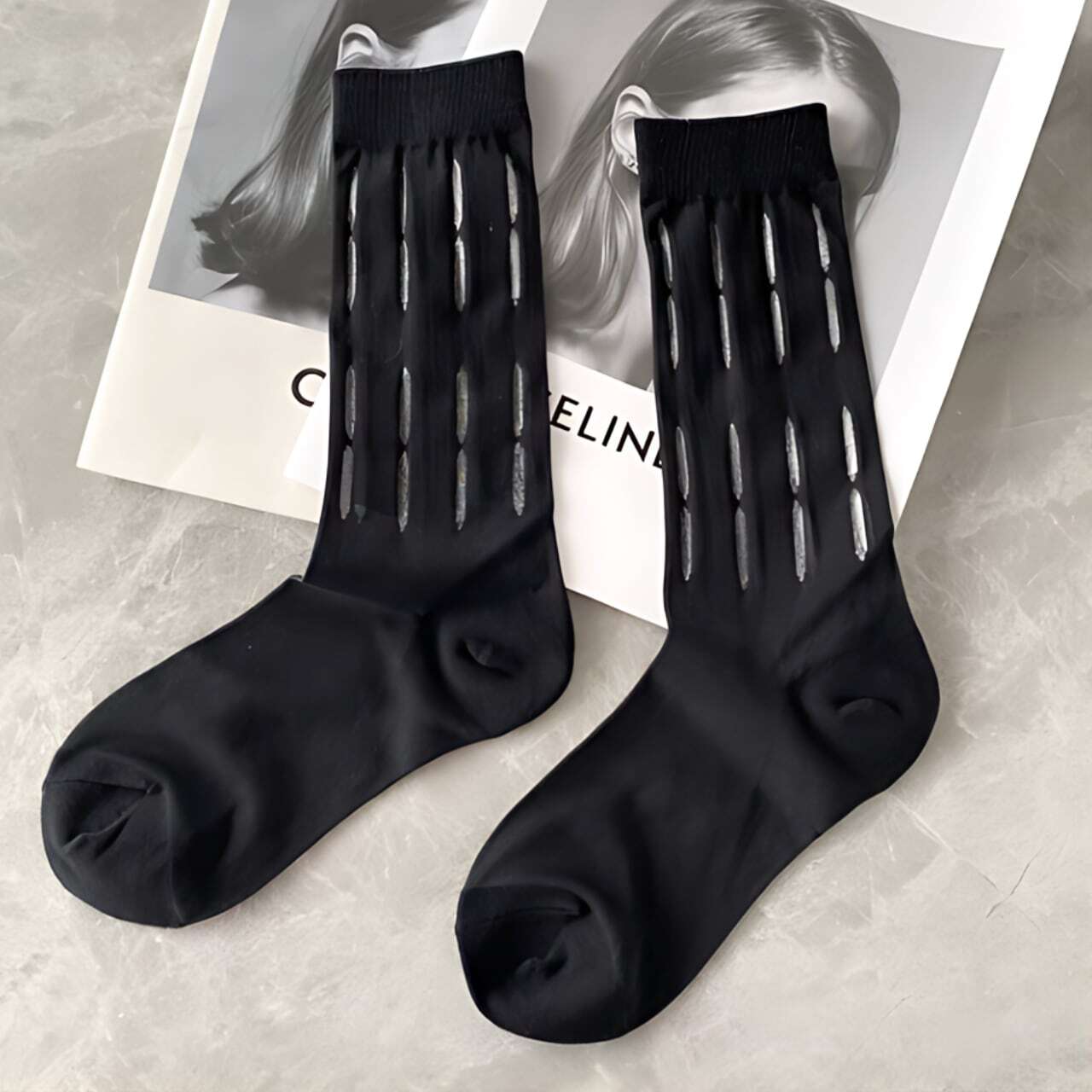 Sheer line modern socks 【2pair】 C0162