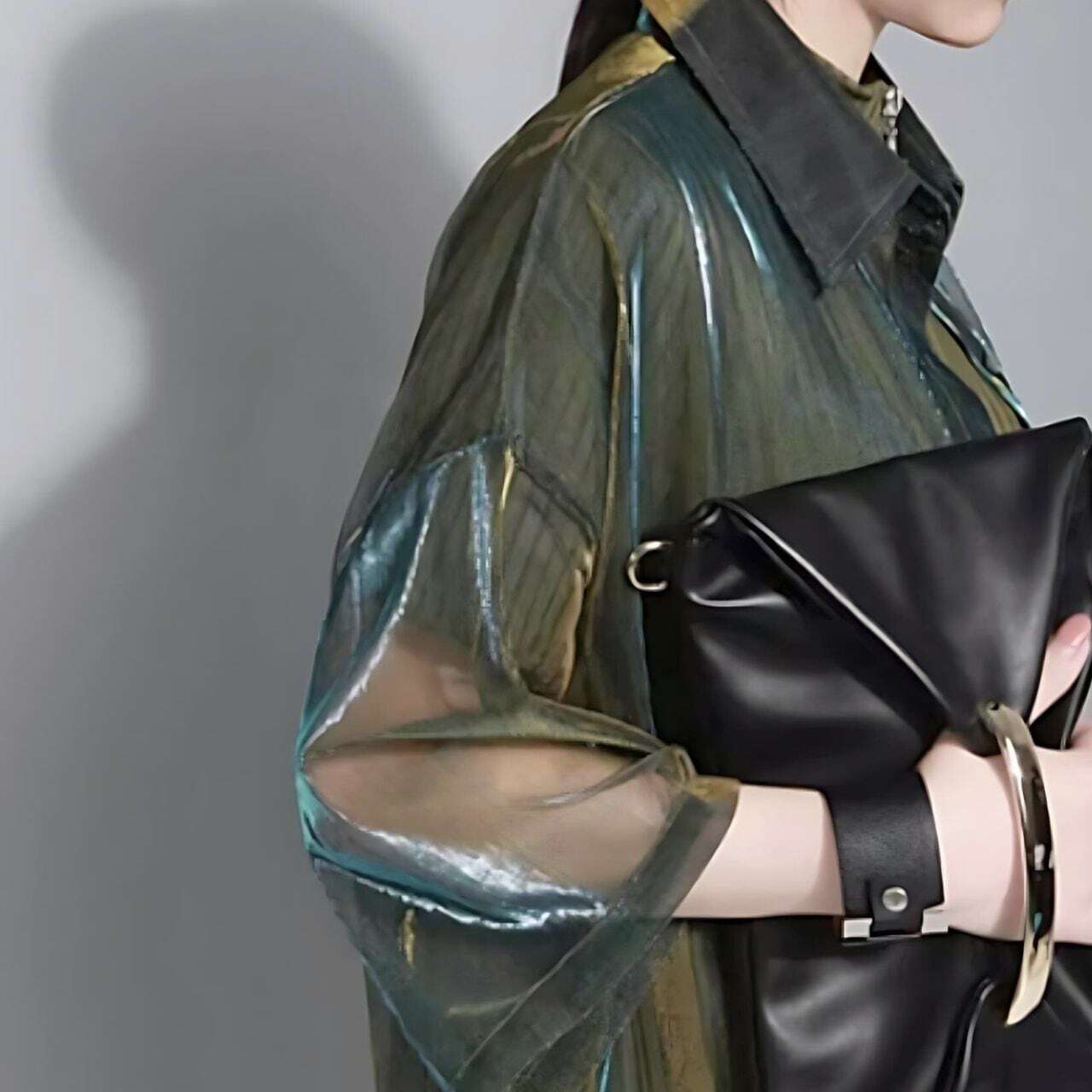 Sheer shimmer shirt【2color】 C0271