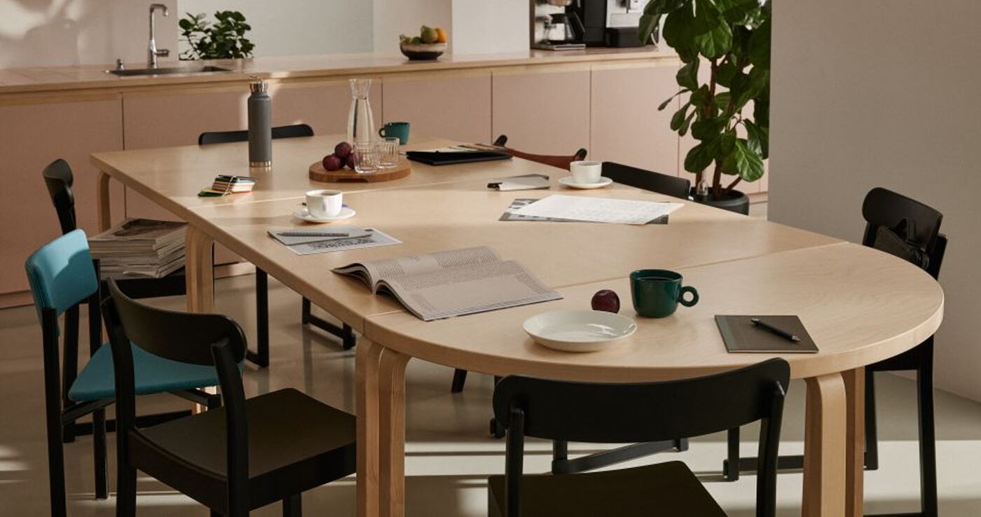 artek TABLE 80B ナチュラルバーチ 80B テーブル （100×60cm）ブラック