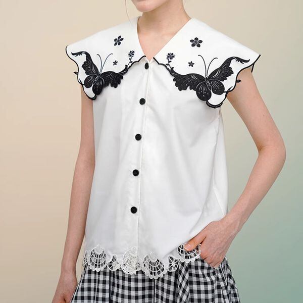 Butterfly Embroidered Blouse 501134