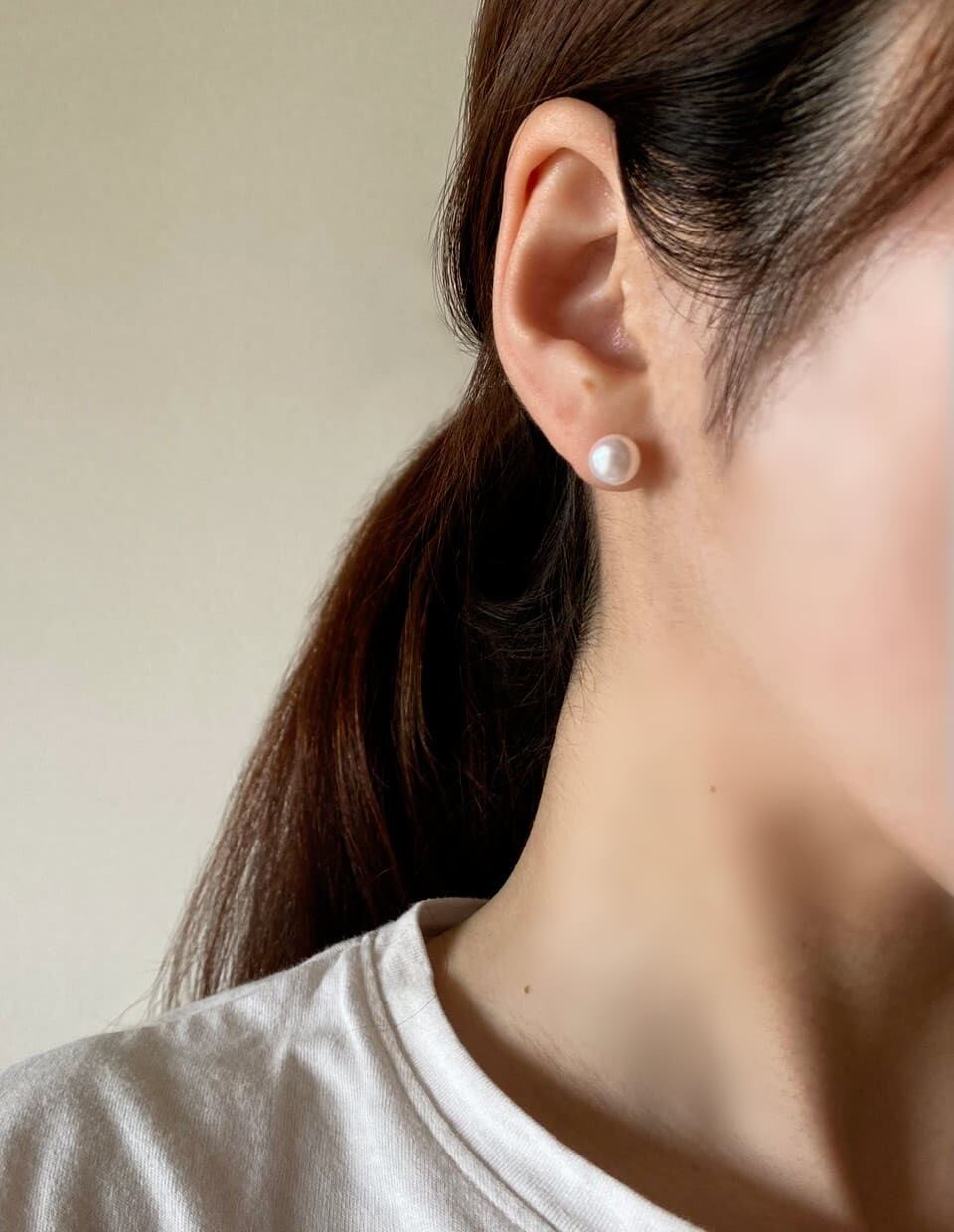 8mm 淡水パールスタッドピアス シルバー999 | Roloshop BASE店