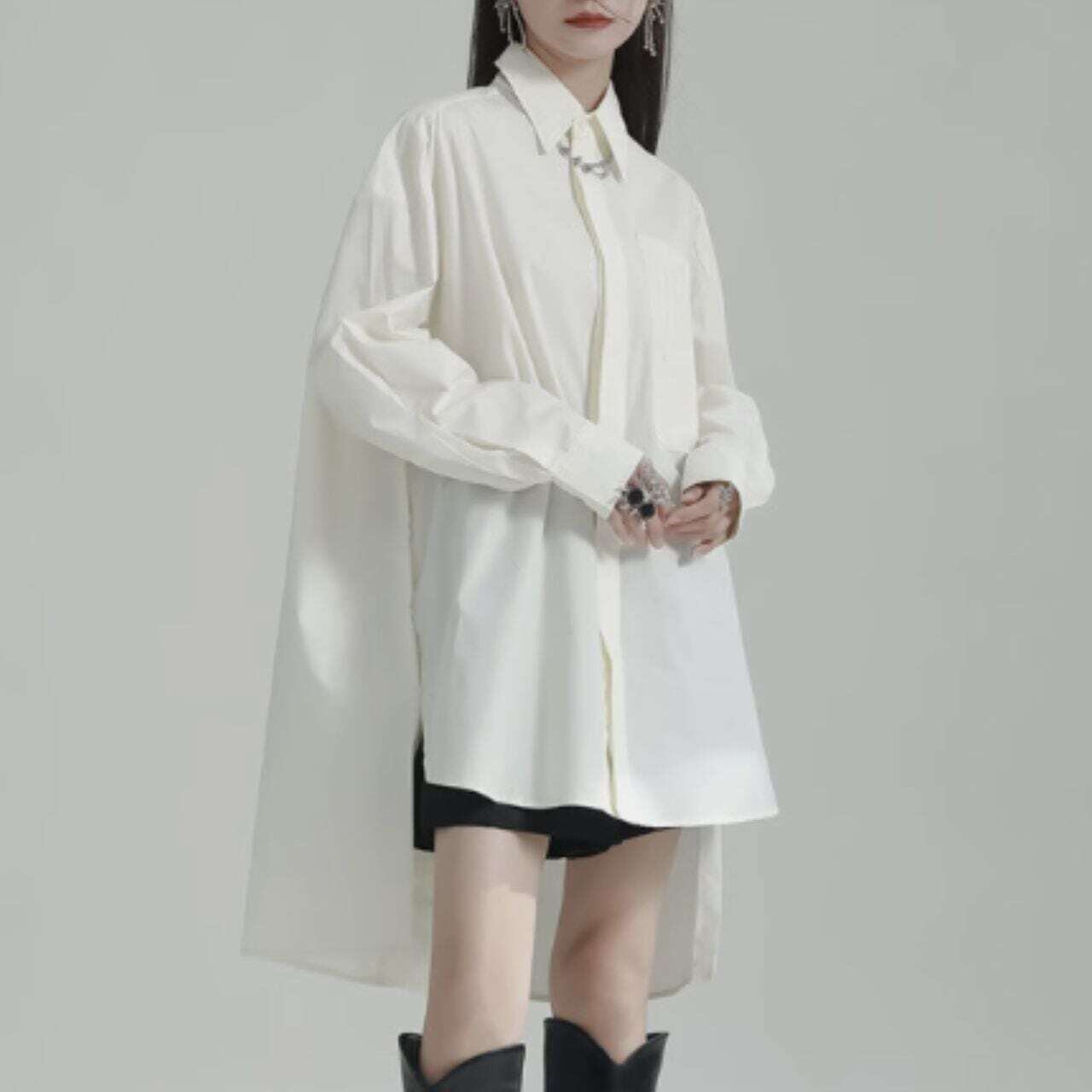 Lrregular retro shirt C0385