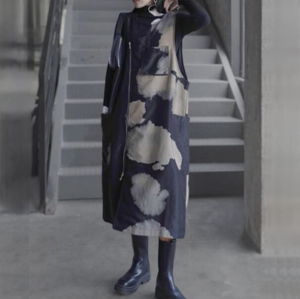 Tie-dye mid-length skirt C0448