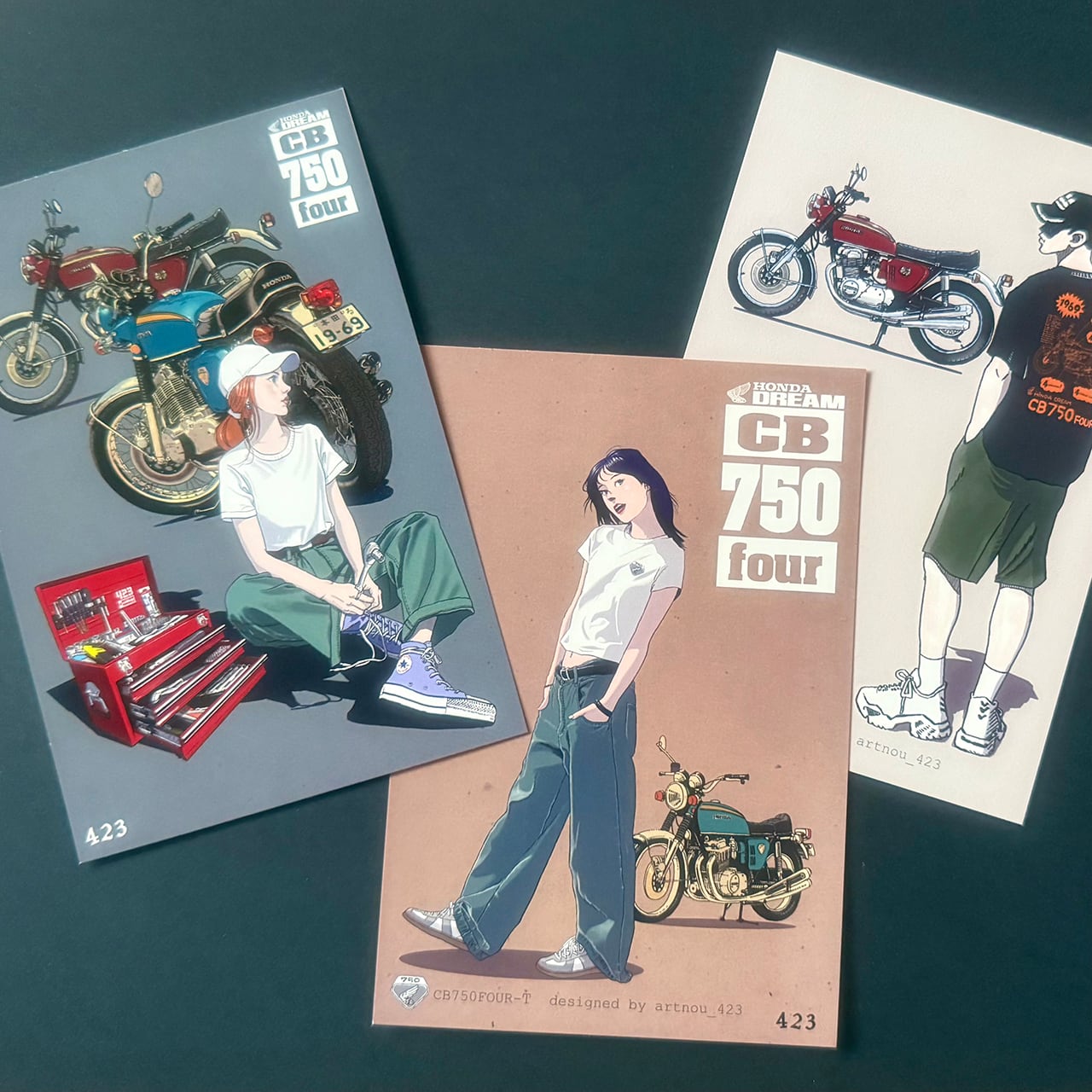 XXLサイズ！『CB750 Four k0 - Tシャツ デフォルメVer.（ホワイト