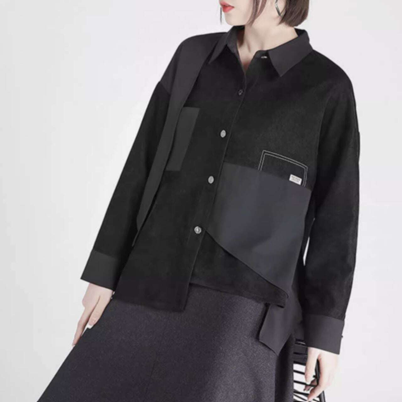 Multi-layered switching shirt C0751