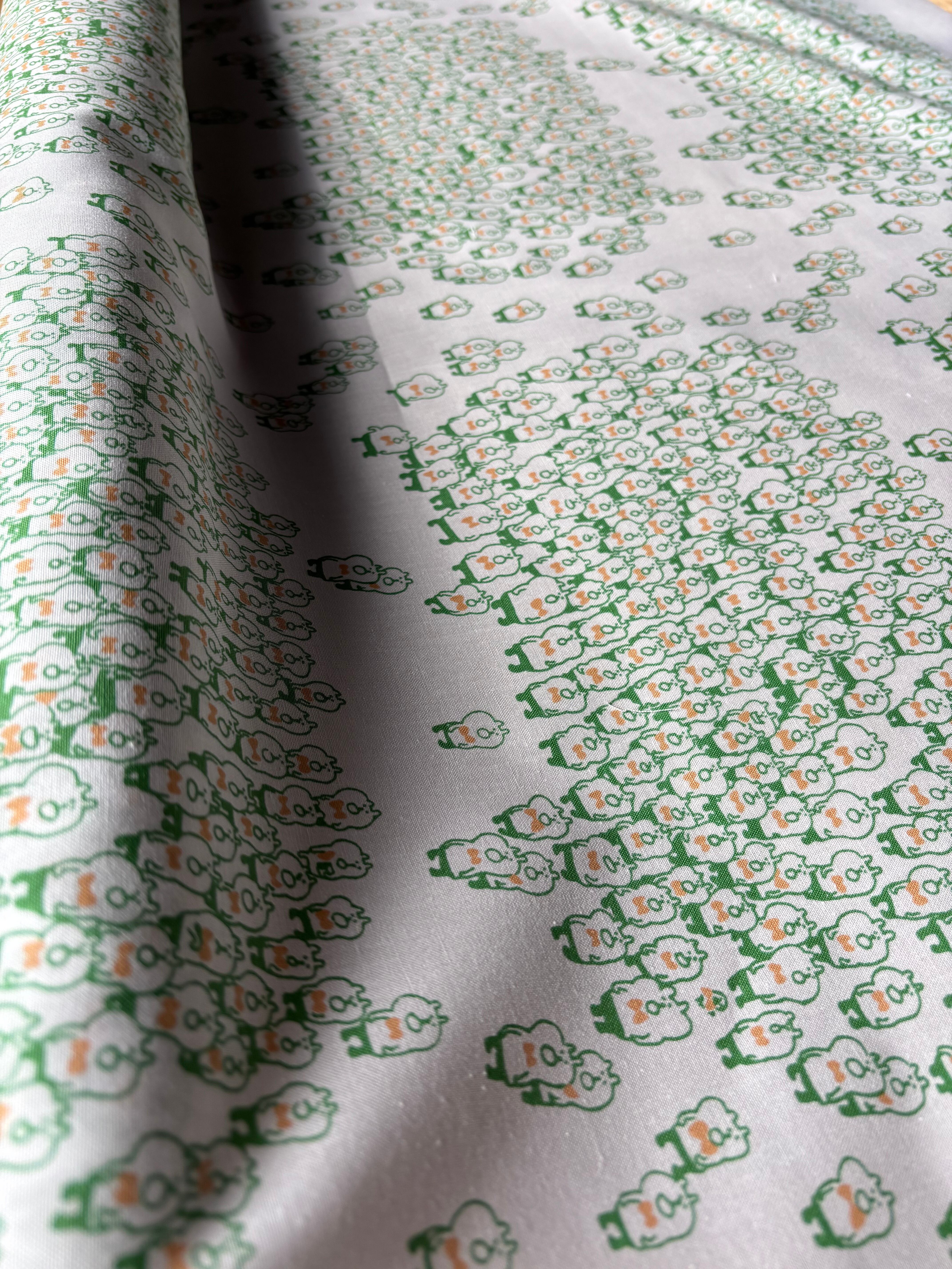 緑×オレンジのリボン