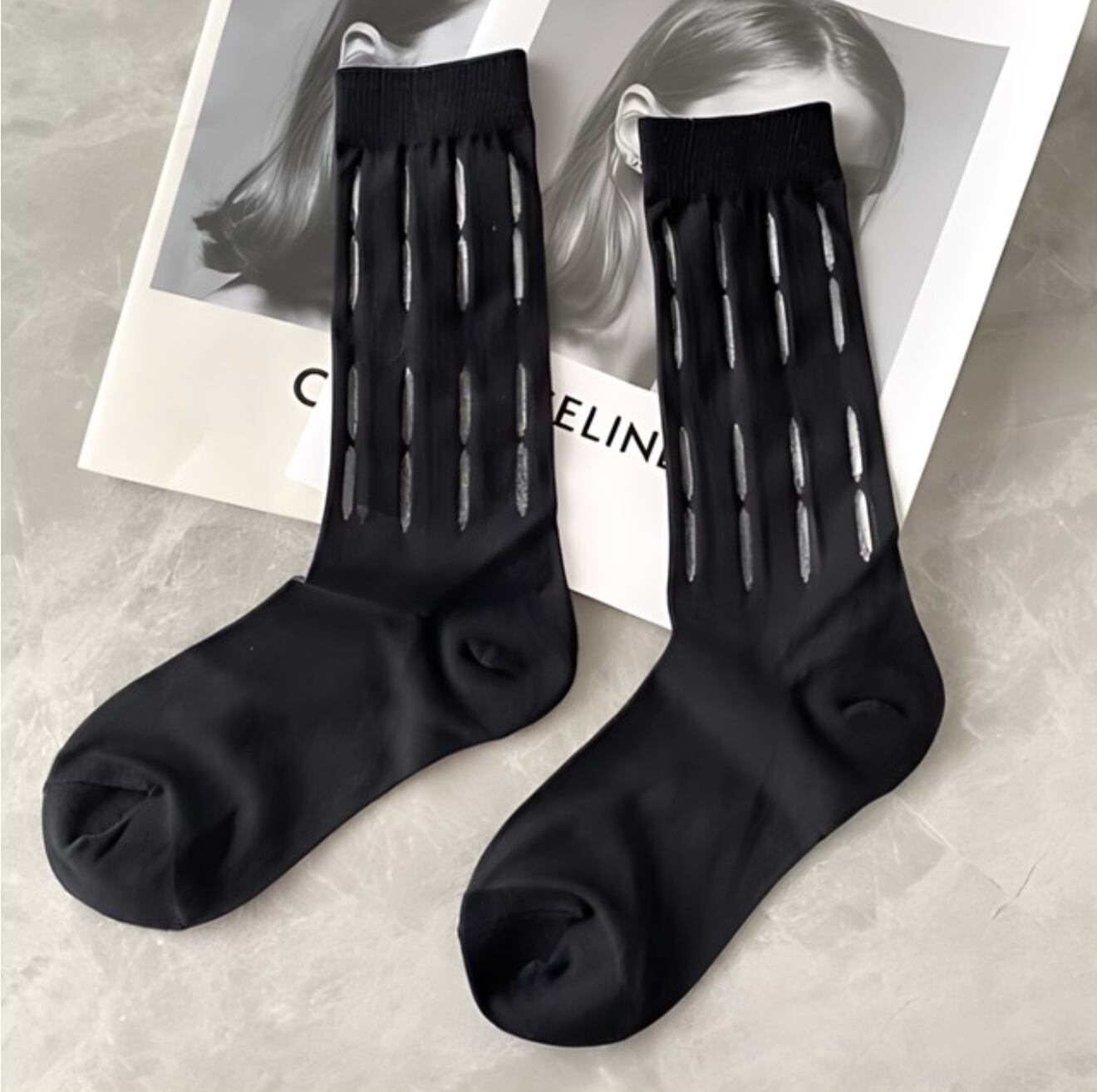 Sheer line modern socks 【2pair】 C0162