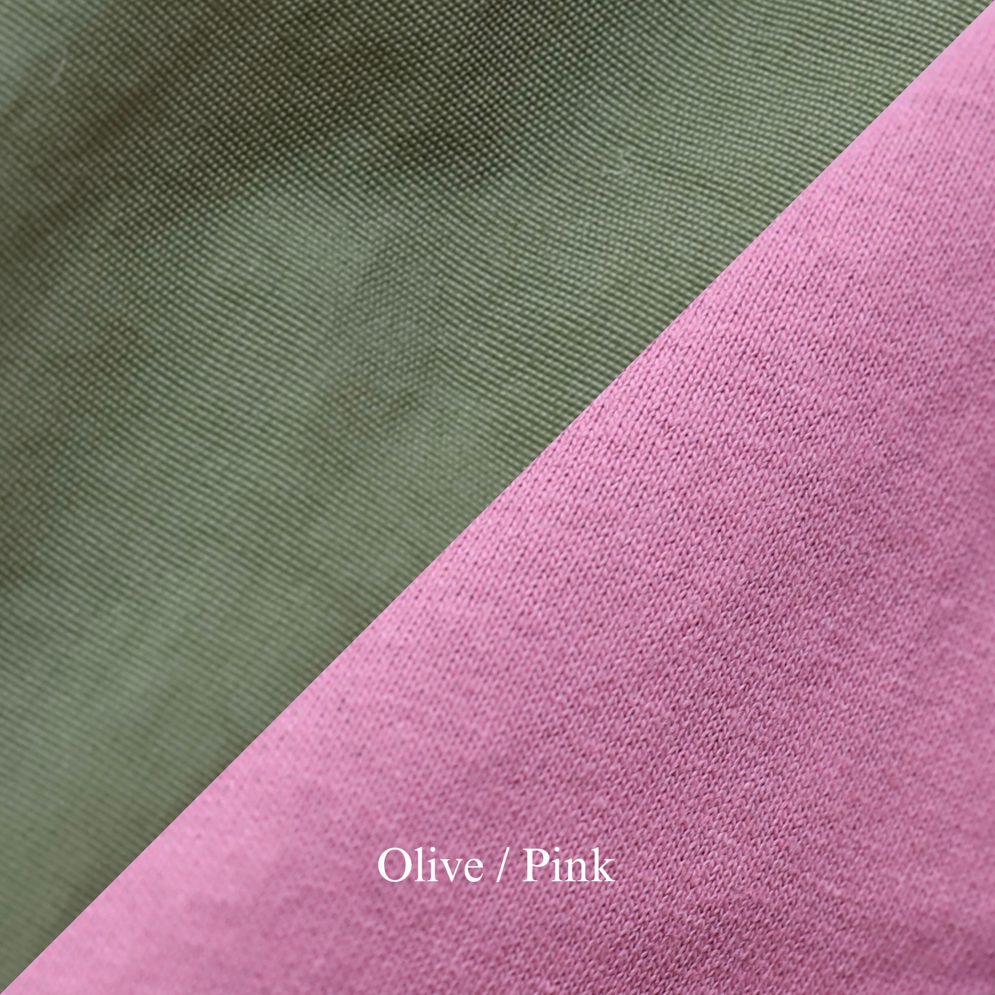 表:Olive ナイロン100% / 裏:Pink コットン100%