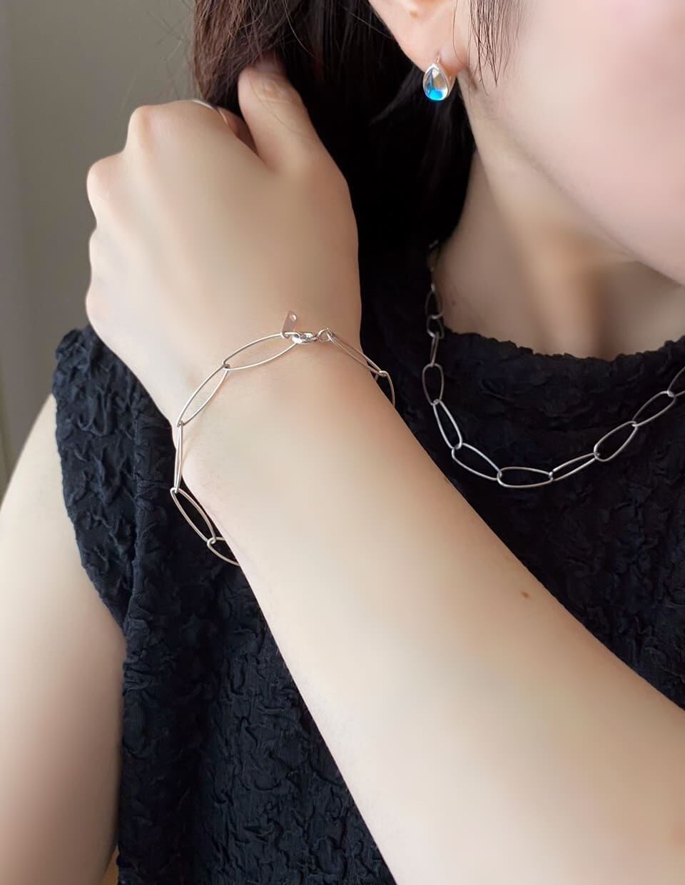オーバルクリップチェーンブレスレット シルバー925 | Roloshop BASE店