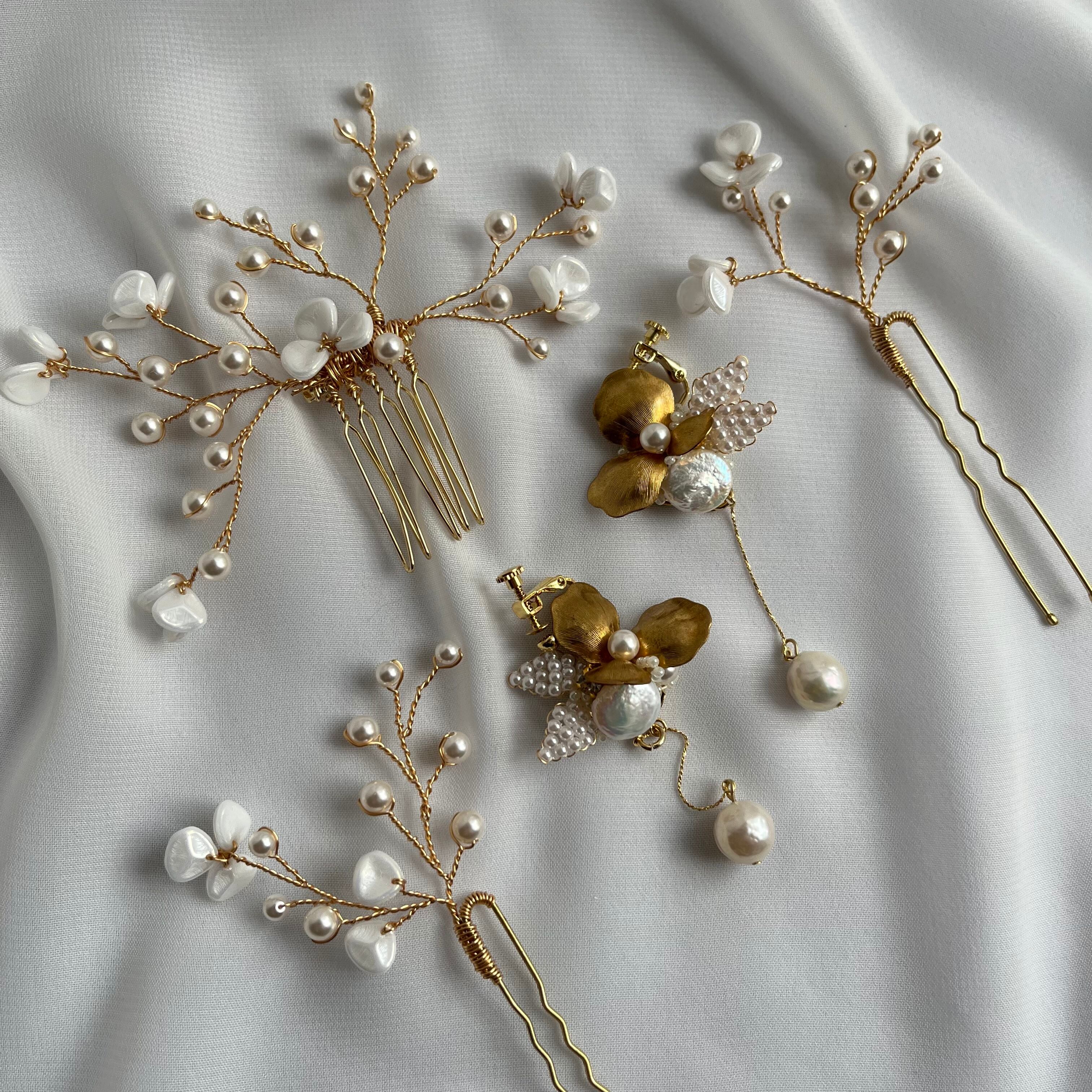 パールで相性良くまとめても素敵です