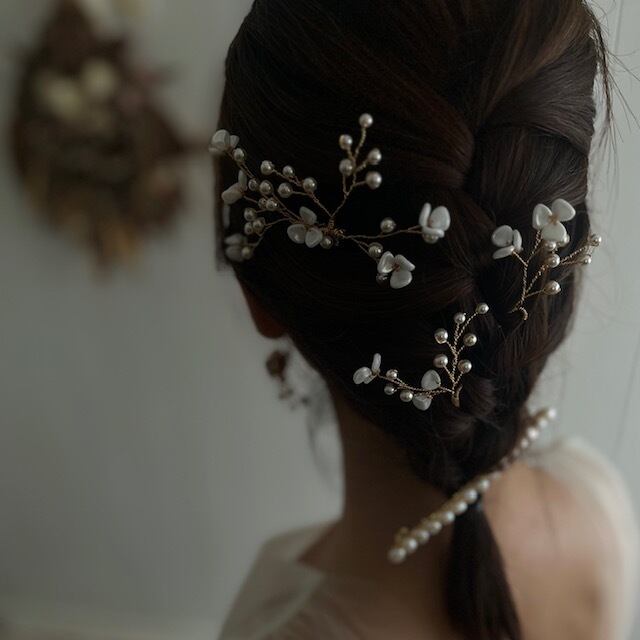 パールロングバレッタと合わせて