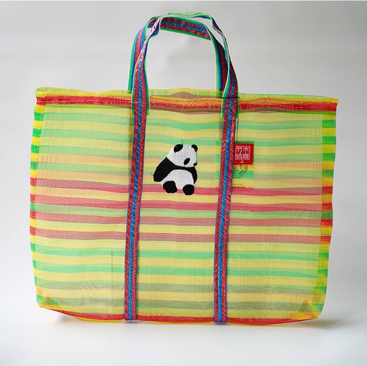 台湾おかいものバッグ パンダ刺繍バッグ | Akushu ～台湾雑貨と服飾の