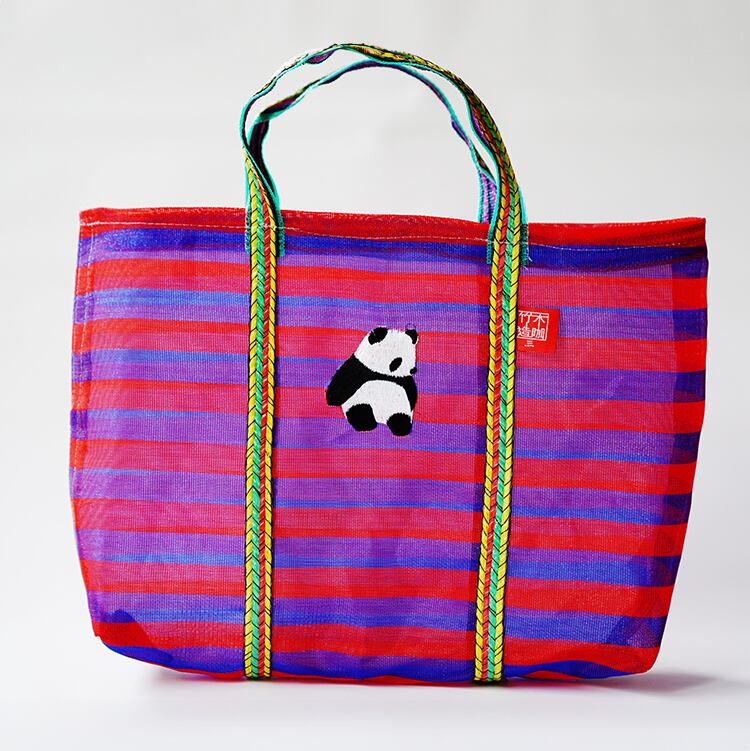 台湾おかいものバッグ パンダ刺繍バッグ | Akushu ～台湾雑貨と服飾の