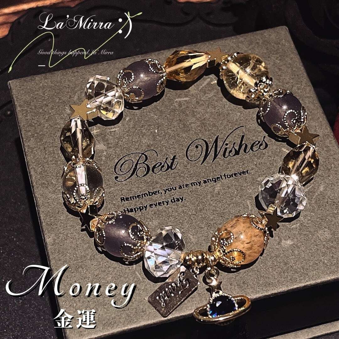 光を引き寄せる糸-金運を結ぶブレスレット❤︎B14 – 星月の宝石箱