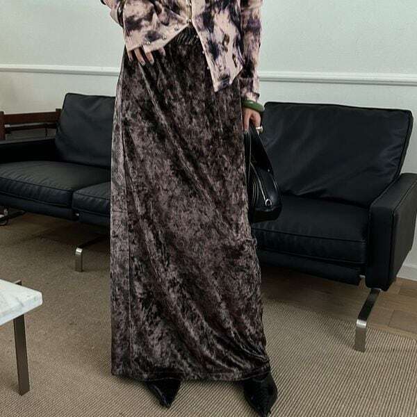 Floral Velvet Skirt 501546