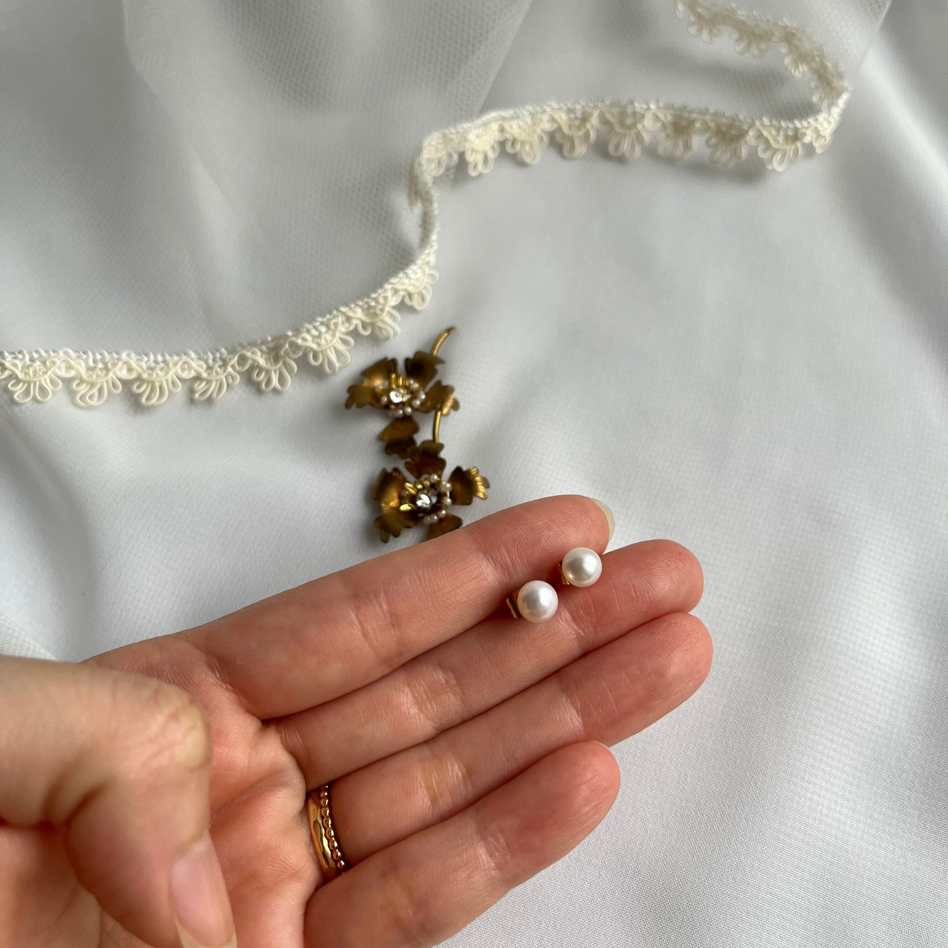 2way仕様　耳元は小粒パール