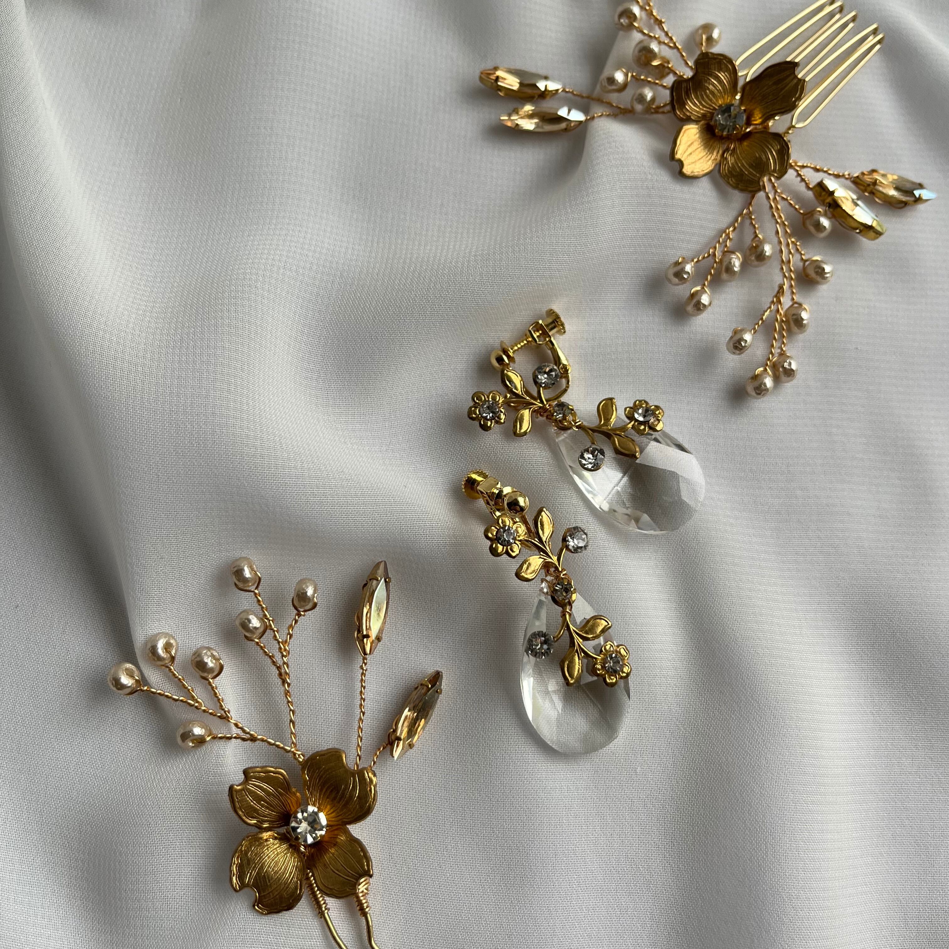 ハナミズキのヘアアクセサリーと合わせて