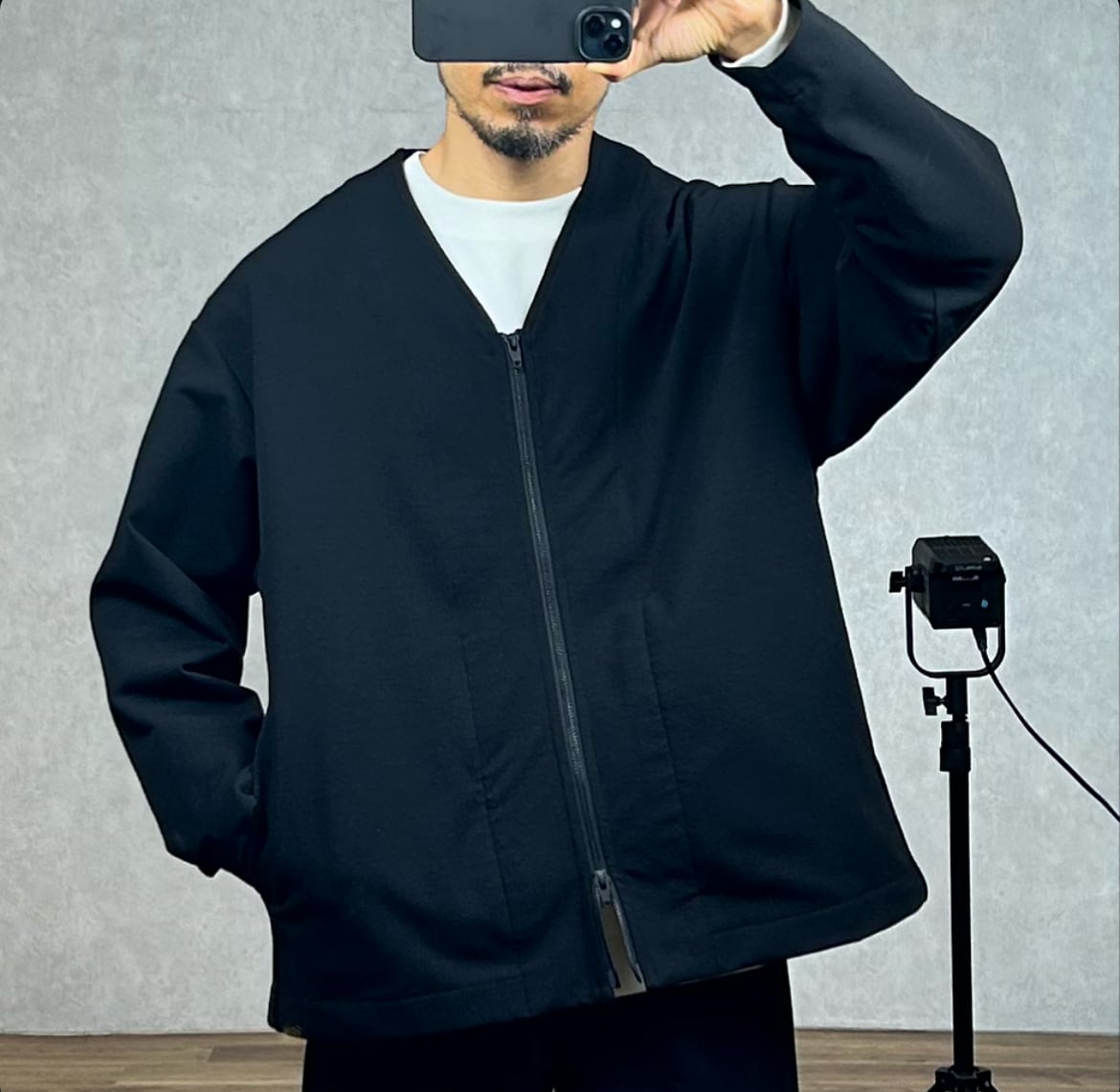 LA MOND】PREMIUM MILANO RIB ZIP CARDIGN ラモンド プレミアム