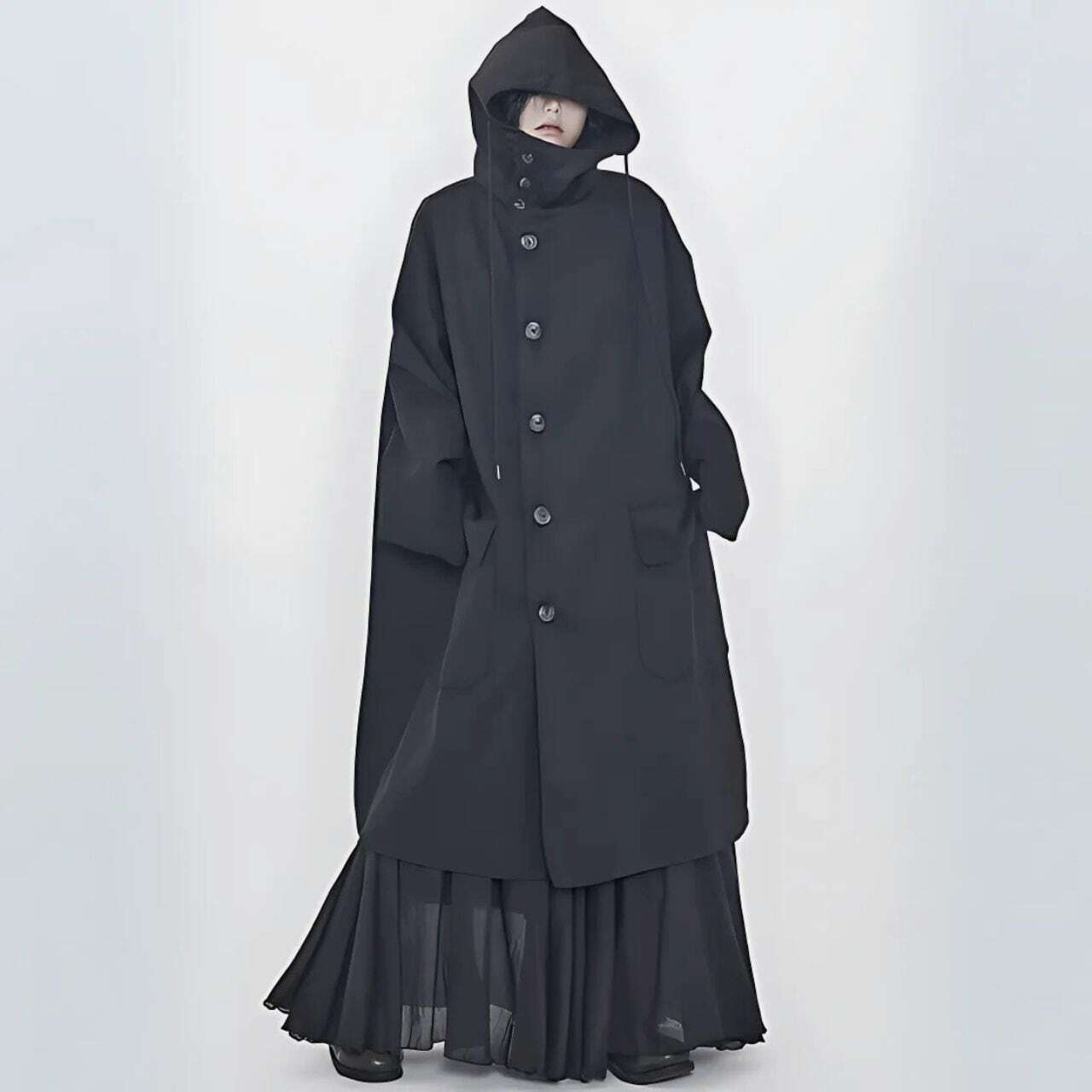Oversized hoodie mod coat C0698