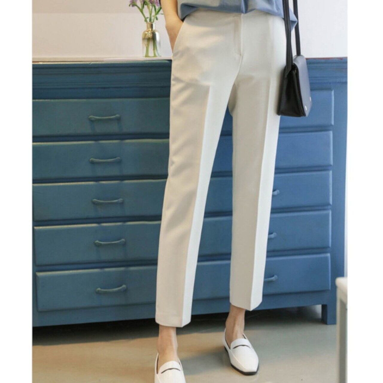 ハイウエストクロップドパンツ W00413