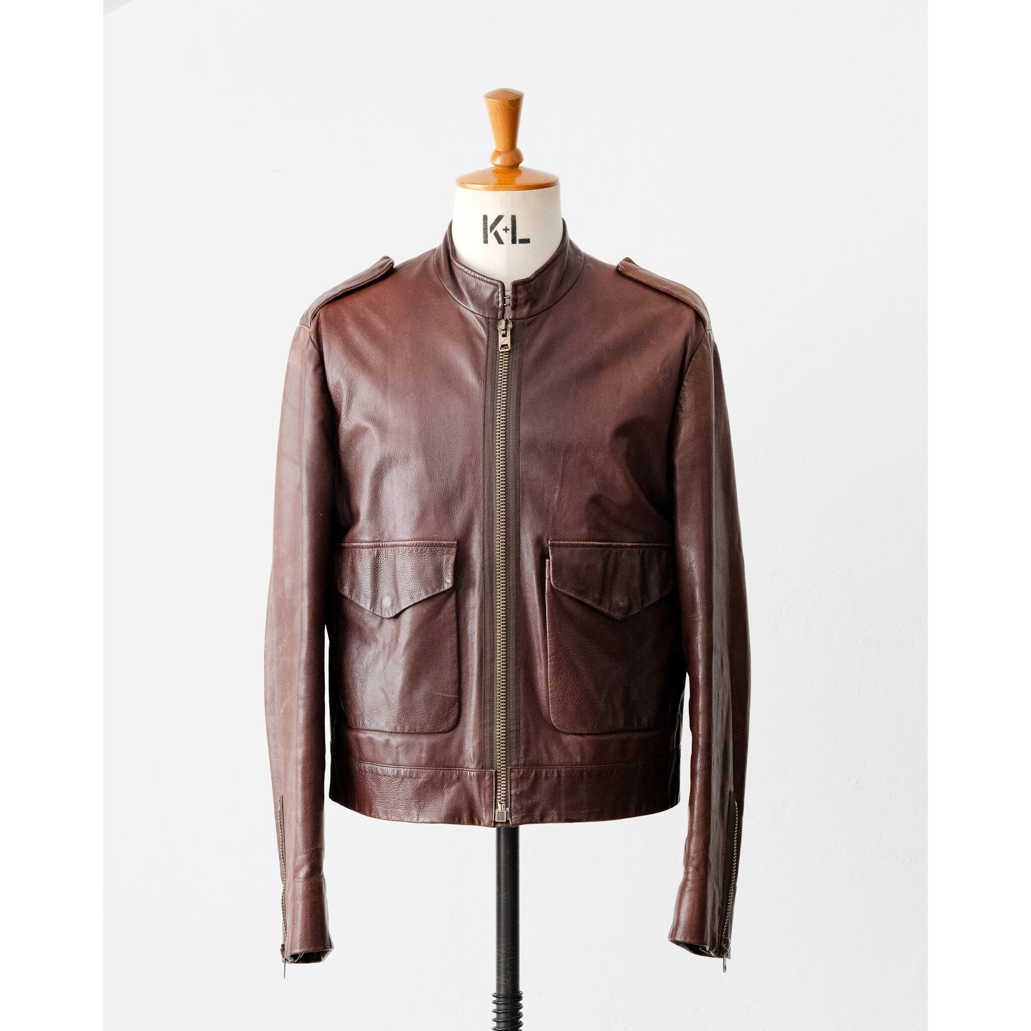 miumiu レザージャケットレザーブルゾンジップアップ