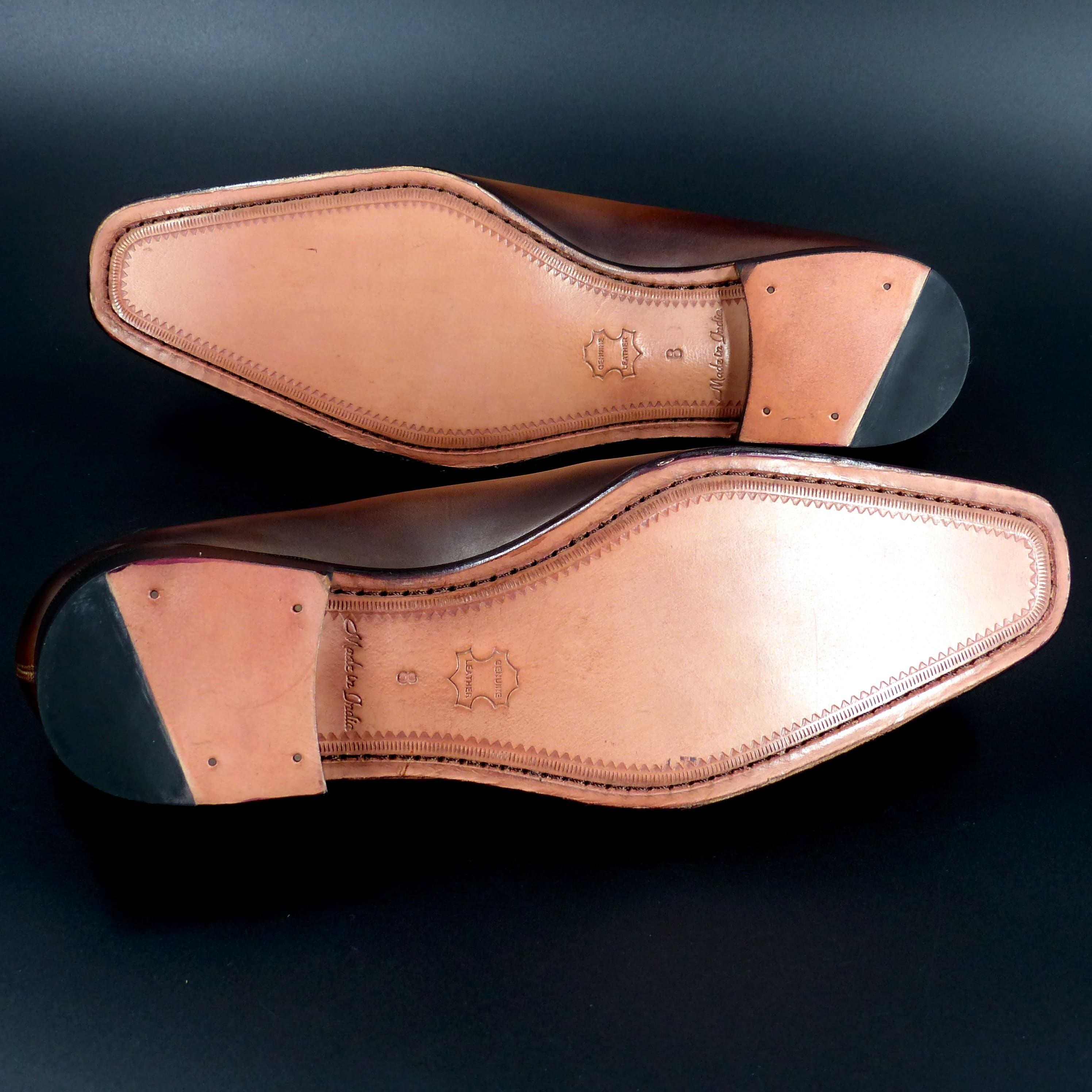 キメの細かい天然レザーソール