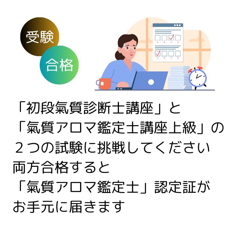 ２つの試験に合格すると「氣質アロマ鑑定士」認定