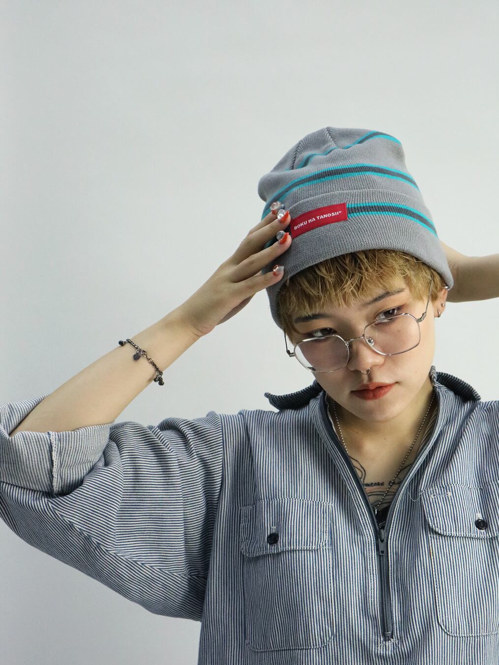 BOKU HA TANOSII ／ ボクタノマルチボーダーニットCAP 