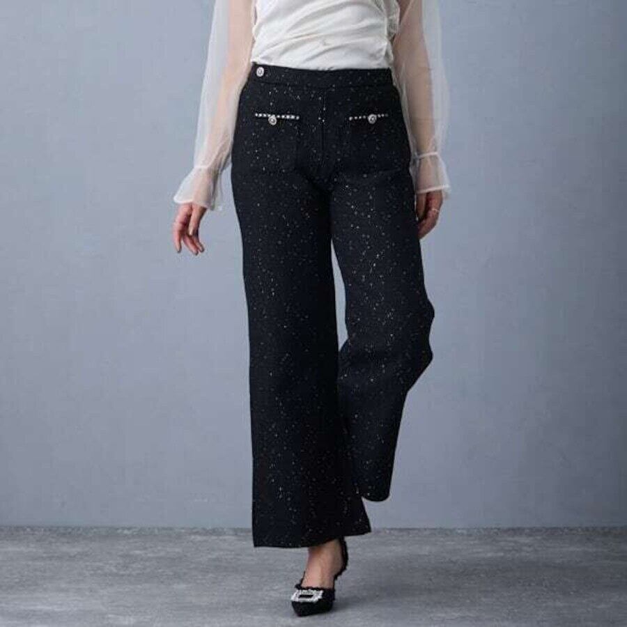 ツイード スパンコール パンツ 230370