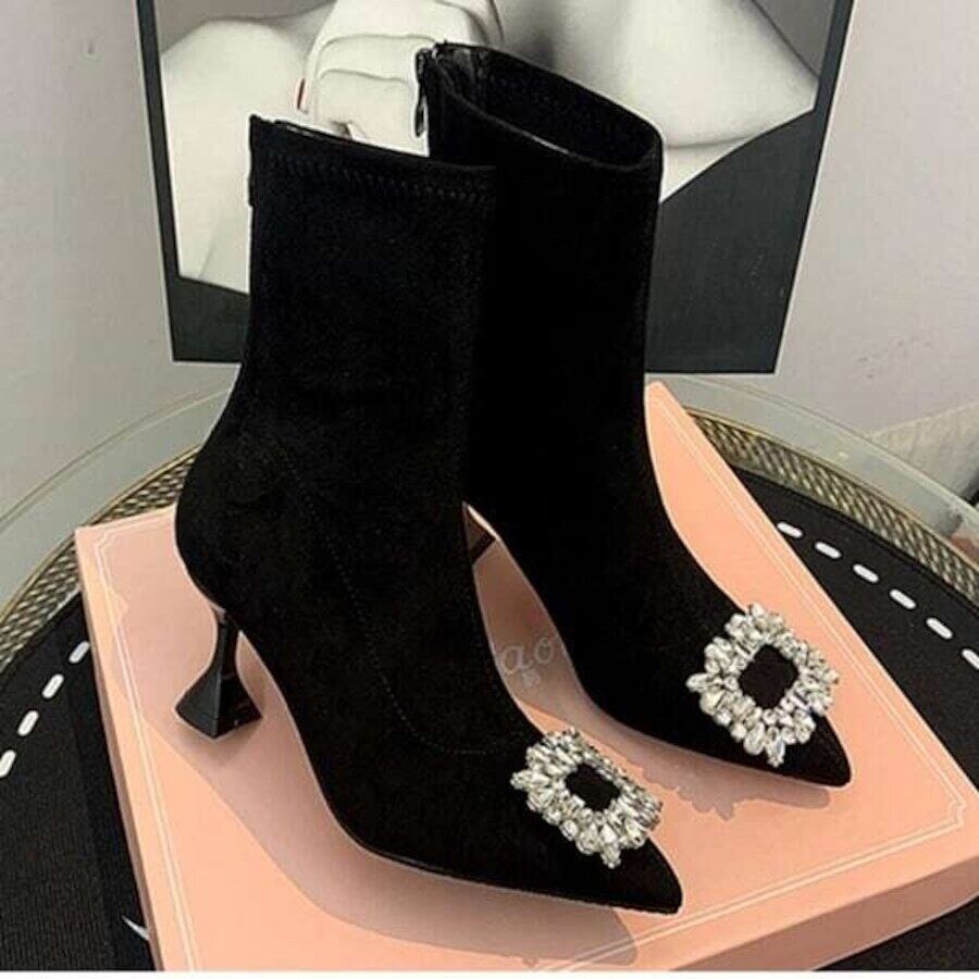 ビジューバックル ポインテッドトゥ ブーツ 226893