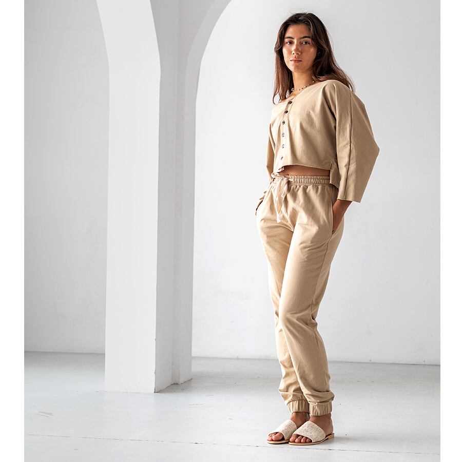 Khaki, 166cm, With 360 times three long pants