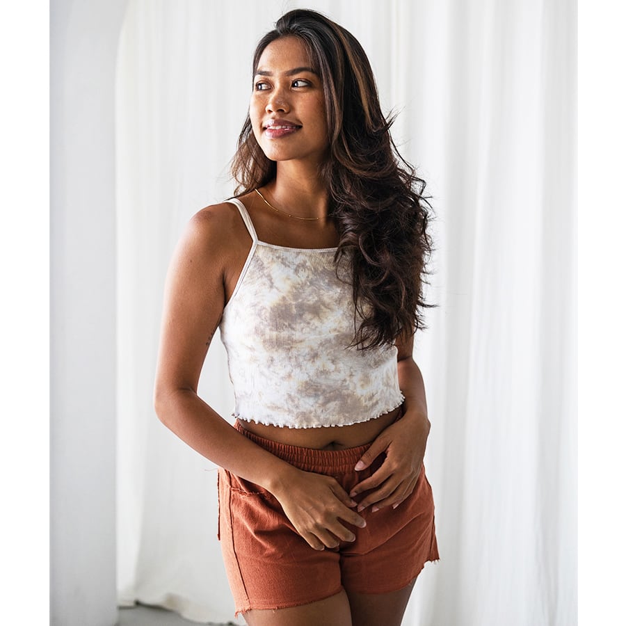 Beige, 159cm, With Indah short pants